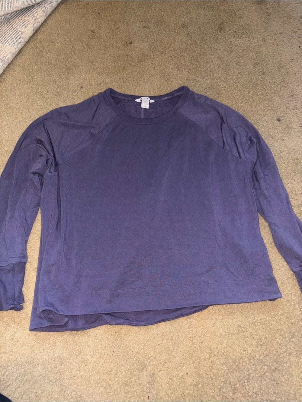 Athleta Shirt Womens X-Large  Purple Long Sleeve Scoop Neck Performance Top